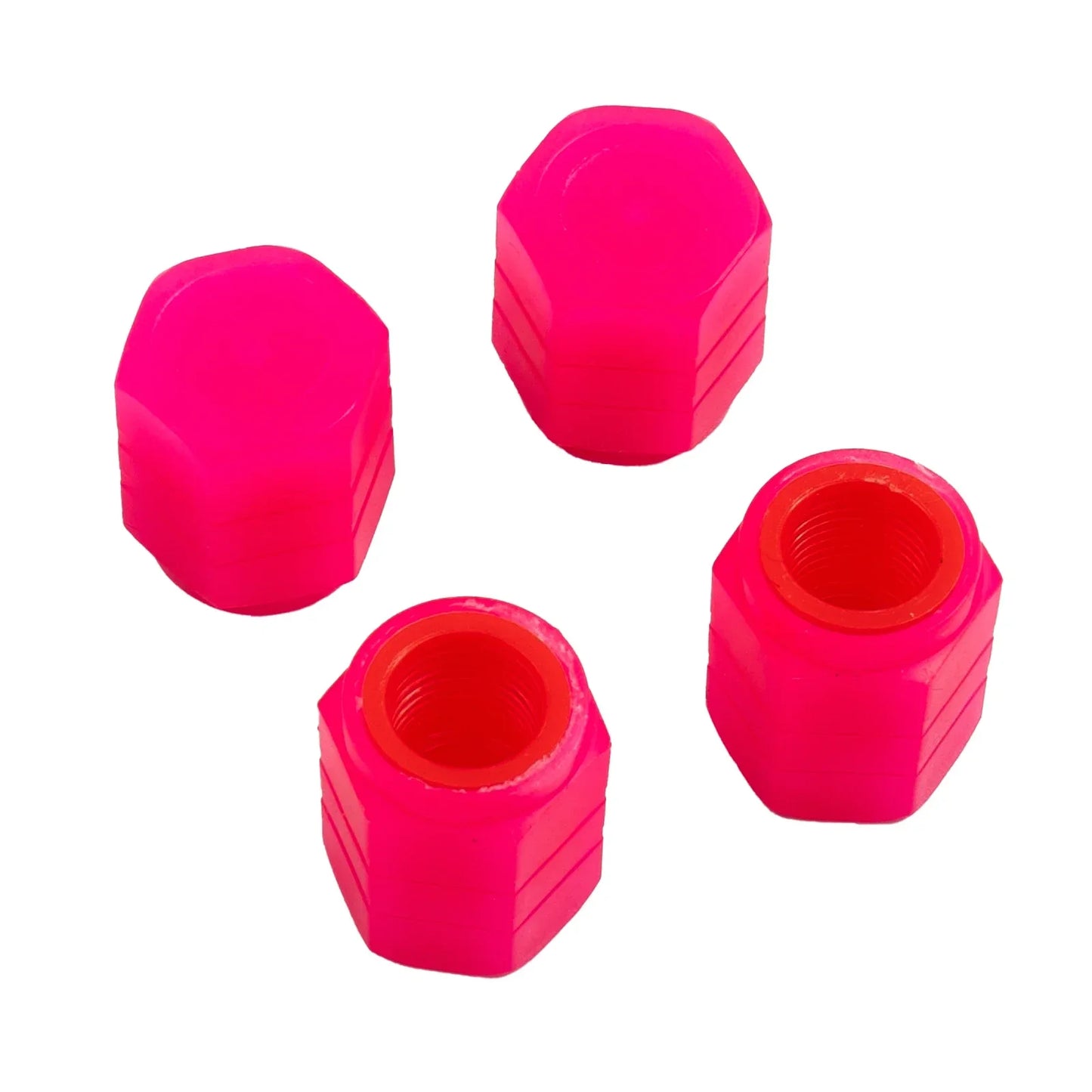 4Pcs Fluorescent Pink Car Motorcycle Wheel Tyre Air Valve Stem Cover Luminous Tire Valve Cap Auto Styling Tyre Accessories