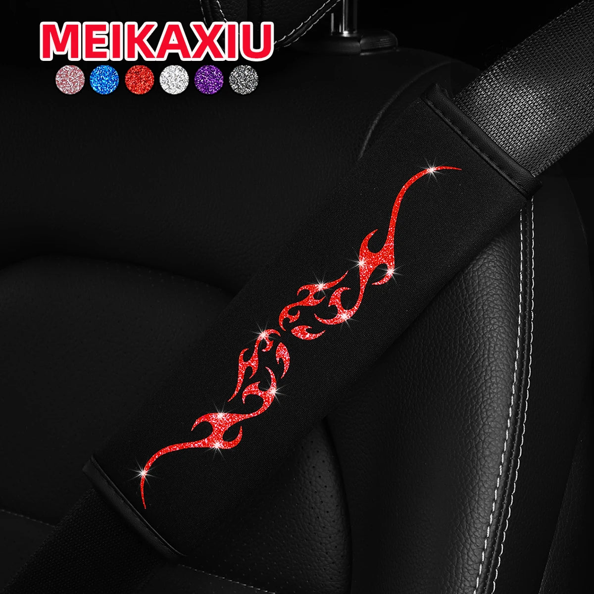 A fashion totem glitter Blingbling fabric car shoulder protector seat belt accessories Car interiors for all seasons women