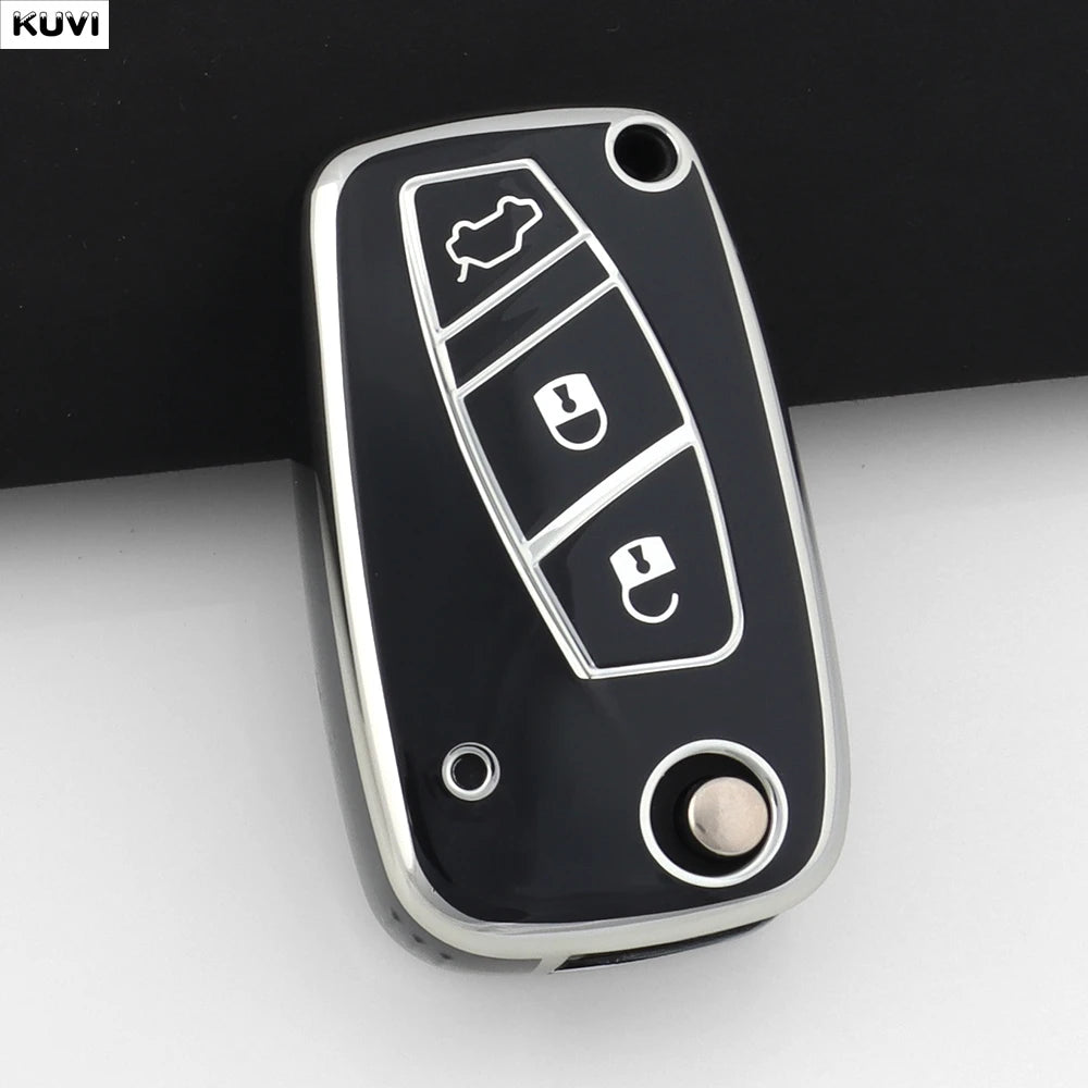 NEW Pink TPU Car Key Case Cover For FIAT 500 Panda Idea Stilo Ducato Punto Bravo Grande Minibus Doblo Protected Fob Accessories