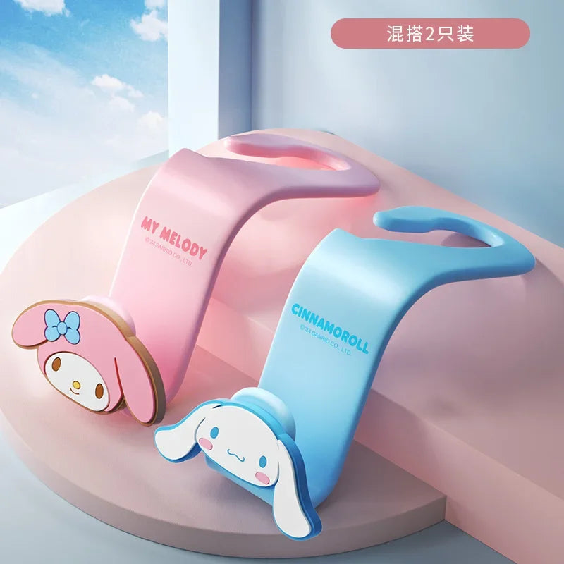 Kawaii Sanrio Hello Kitty Car Hook Cartoon Kuromi Car Rear Seat Load-Bearing Hook My Melody Car Interior Accessories Auto Parts