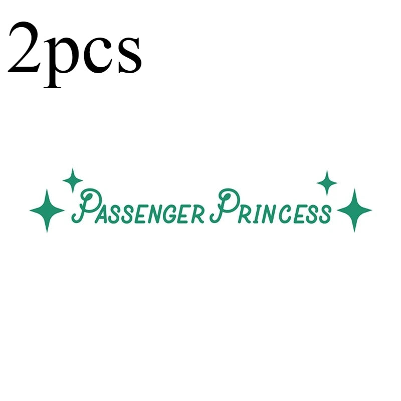 2PC Auto Interior Accessories Creative Passenger Princess Mirror Car Decal Cute Car Vinyl Funny Art Sticker Decals Decoration