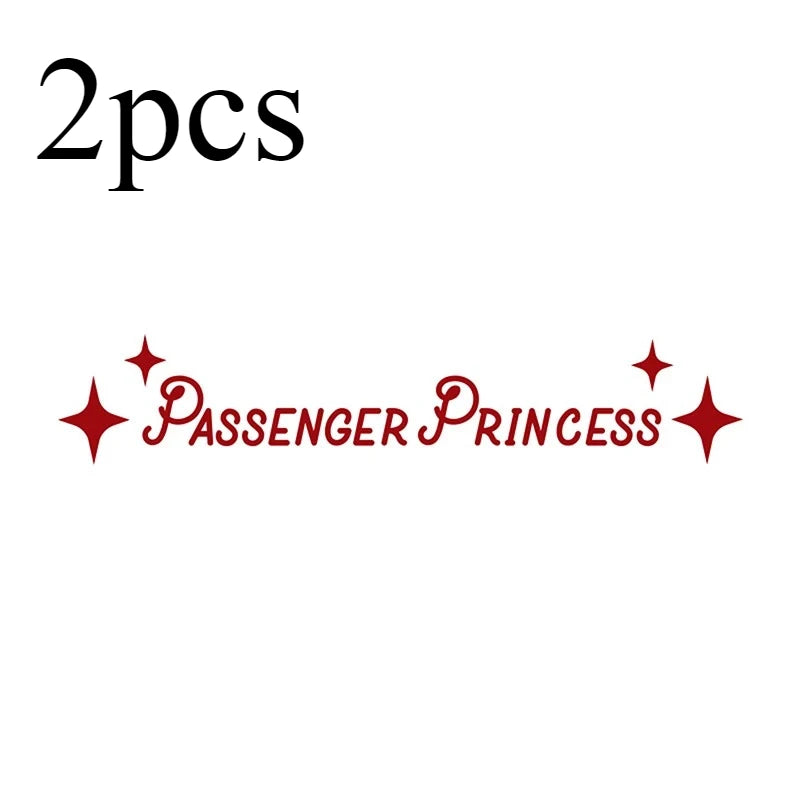 2PC Auto Interior Accessories Creative Passenger Princess Mirror Car Decal Cute Car Vinyl Funny Art Sticker Decals Decoration