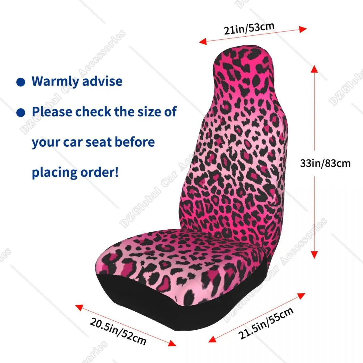 Pink Leopard Print Car Seat Covers Set 2 Pcs Auto Interior Car Accessories Protetors Car Mat Covers Vehicle