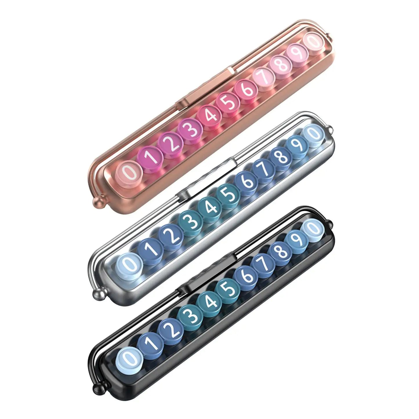 Car Moving Telephone Number Plate Interior Decor Pink Ornament Auto Concealed Luminous Rotate Temporary Parking Card Accessories