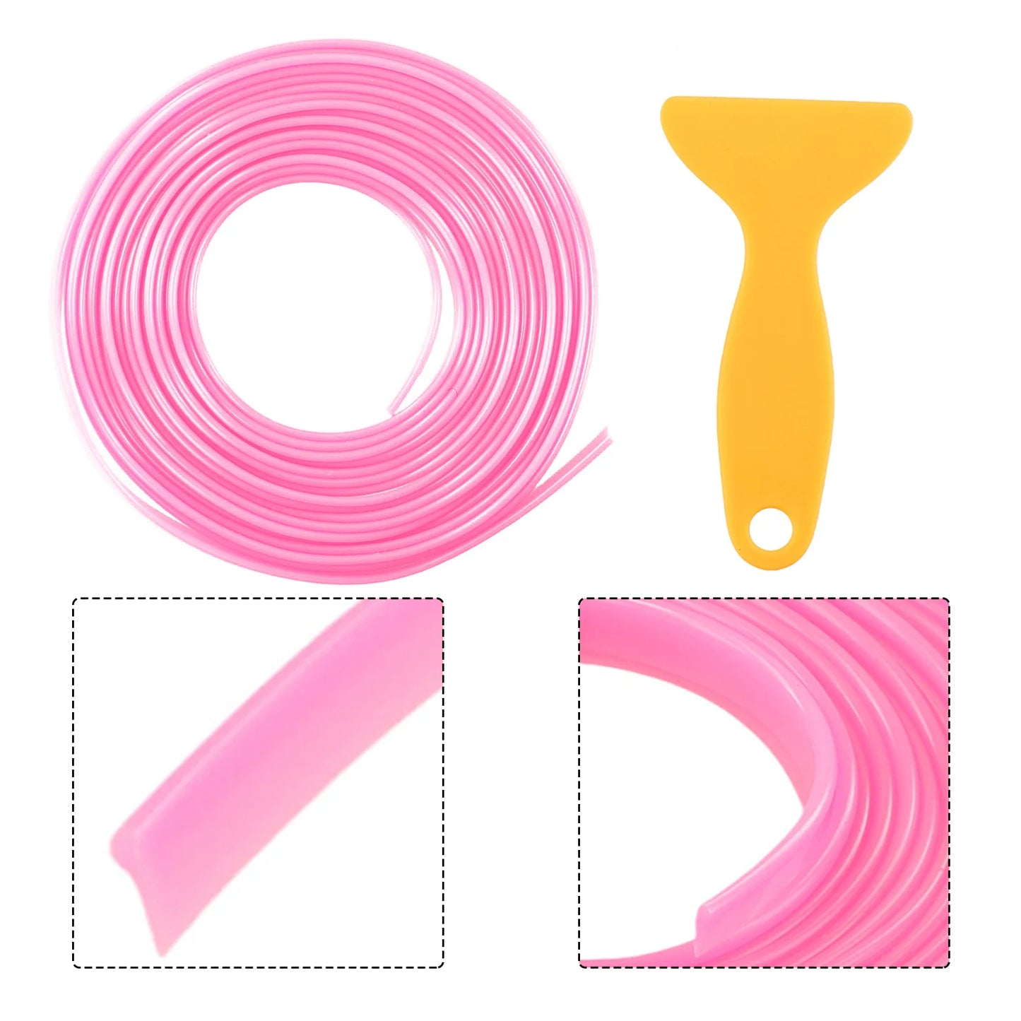 5M Cars Interior Accessories Pink Point Edge Gap Door Panel Moldings Line Trims Universal Auto Interior Accessories