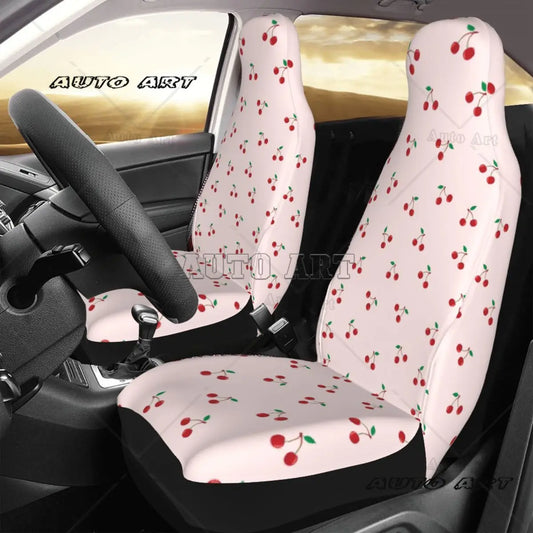 Pink Cherry Fruit Cute Fashion Universal Car Seat Cover Protector Interior Accessories Travel Car Seat Mat Polyester Fishing