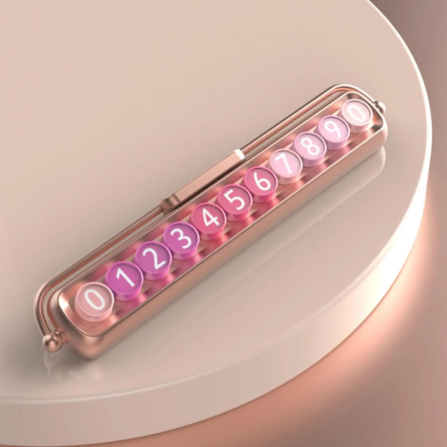 Car Moving Telephone Number Plate Interior Decor Pink Ornament Auto Concealed Luminous Rotate Temporary Parking Card Accessories