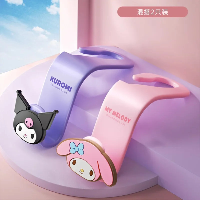 Kawaii Sanrio Hello Kitty Car Hook Cartoon Kuromi Car Rear Seat Load-Bearing Hook My Melody Car Interior Accessories Auto Parts