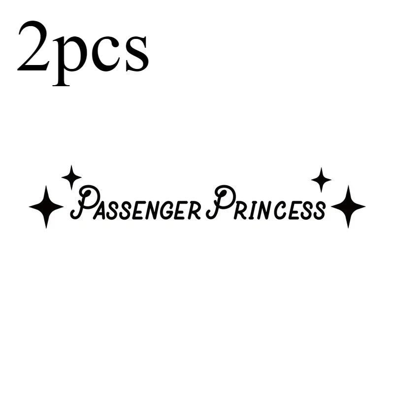 2PC Auto Interior Accessories Creative Passenger Princess Mirror Car Decal Cute Car Vinyl Funny Art Sticker Decals Decoration