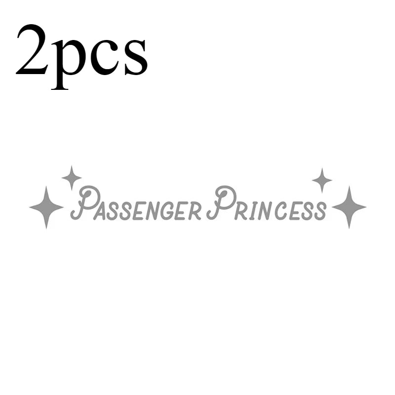 2PC Auto Interior Accessories Creative Passenger Princess Mirror Car Decal Cute Car Vinyl Funny Art Sticker Decals Decoration