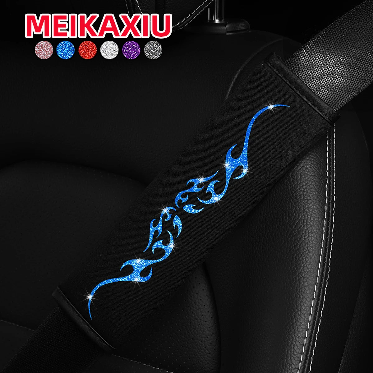 A fashion totem glitter Blingbling fabric car shoulder protector seat belt accessories Car interiors for all seasons women