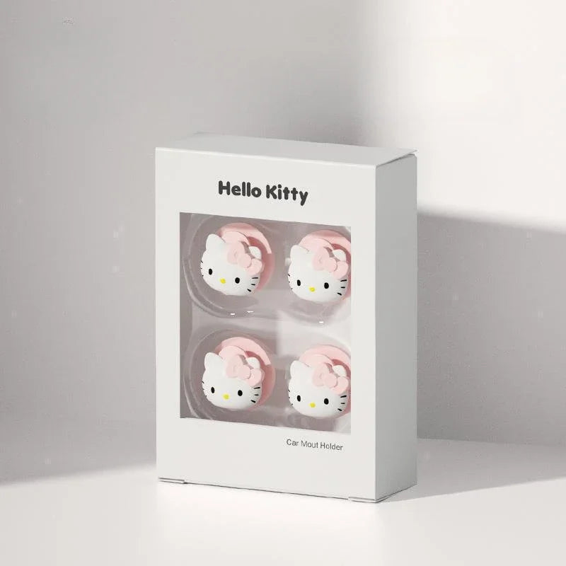 Sanrio Car Hooks Hello Kitty Cartoon Bicycle Holder Cute Car Interior Accessories Multifunction Masks Keys Organizer Hangers