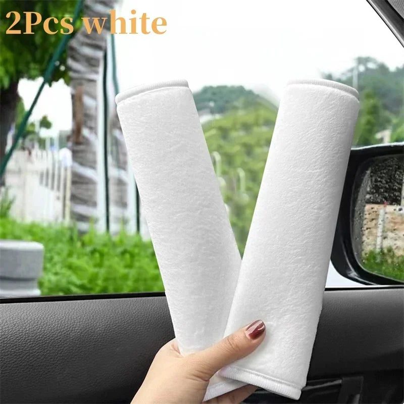 1/2Pcs Universal Comfortable Seat Belt Cover Adjustable Plush Car Safety Belt Cute Pink Car Accessories Car Accessories Interior
