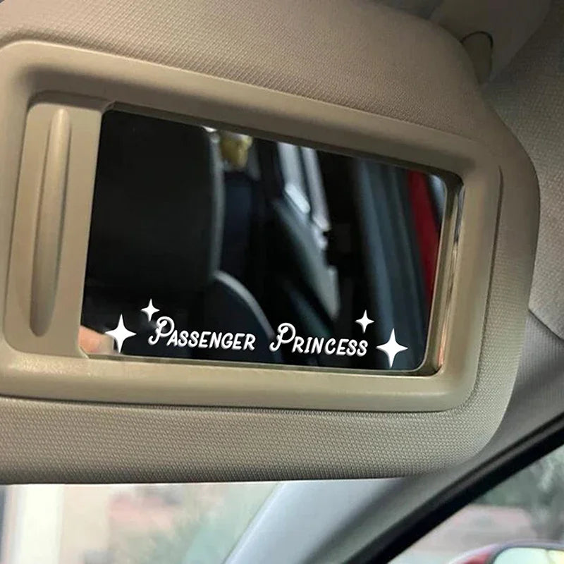 2PC Auto Interior Accessories Creative Passenger Princess Mirror Car Decal Cute Car Vinyl Funny Art Sticker Decals Decoration