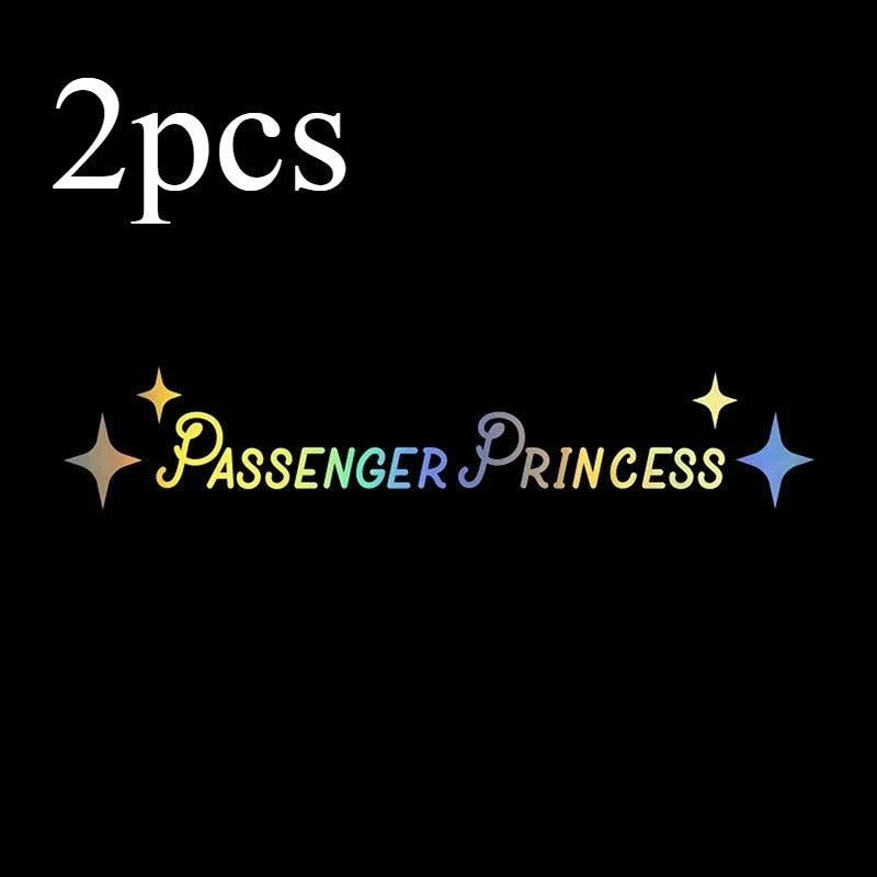 2PC Auto Interior Accessories Creative Passenger Princess Mirror Car Decal Cute Car Vinyl Funny Art Sticker Decals Decoration