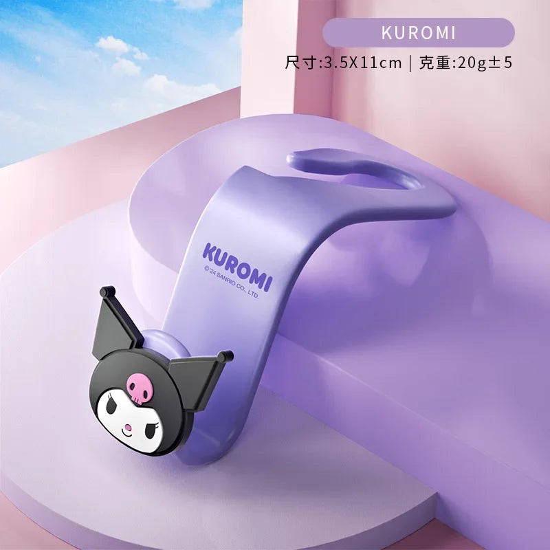 Kawaii Sanrio Hello Kitty Car Hook Cartoon Kuromi Car Rear Seat Load-Bearing Hook My Melody Car Interior Accessories Auto Parts