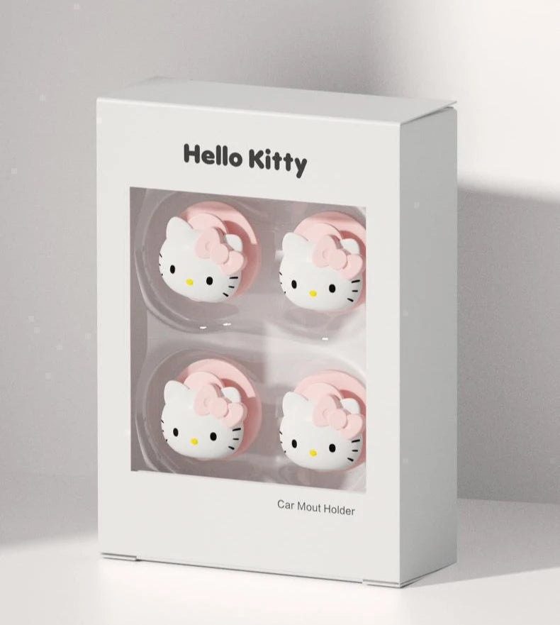 Sanrio Car Hooks Hello Kitty Cartoon Bicycle Holder Cute Car Interior Accessories Multifunction Masks Keys Organizer Hangers