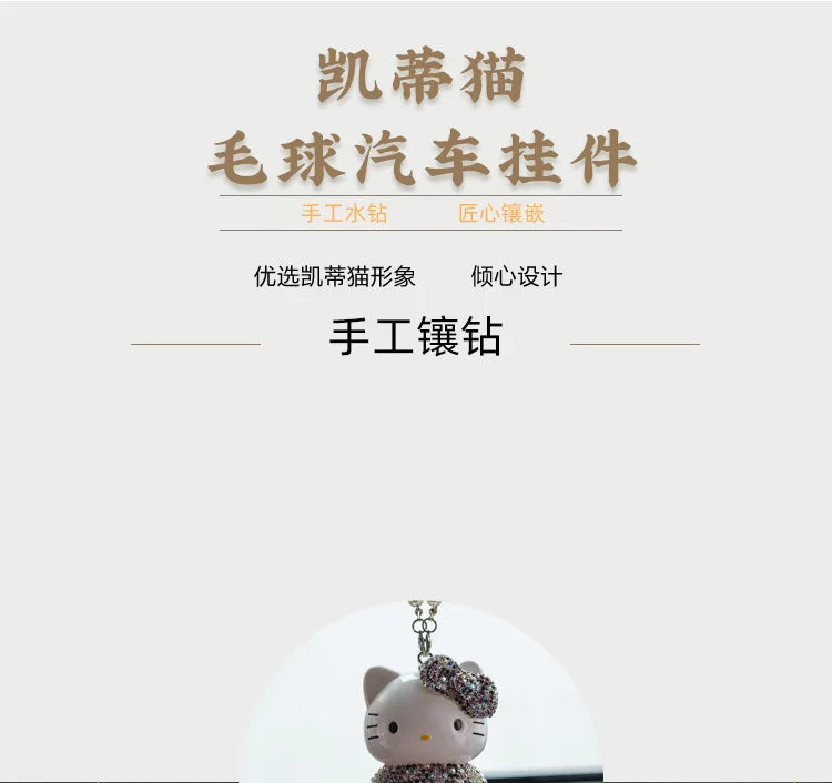 Hello Kitty Car Pendant Decoration Hanging Cat Ornament Automobile Rear View Mirror Accessories Gift Car Accessories