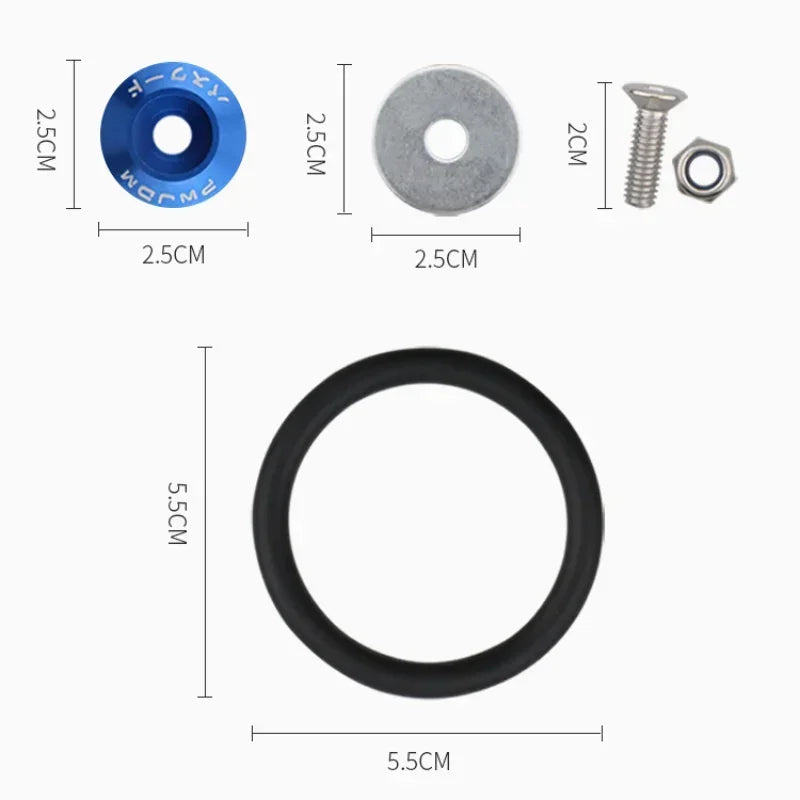 Car Accessories Quick Release Enclosing Screw Auto Front Rear Bumper Reinforcement Washers Cars Refit Color Double-deck Gasket