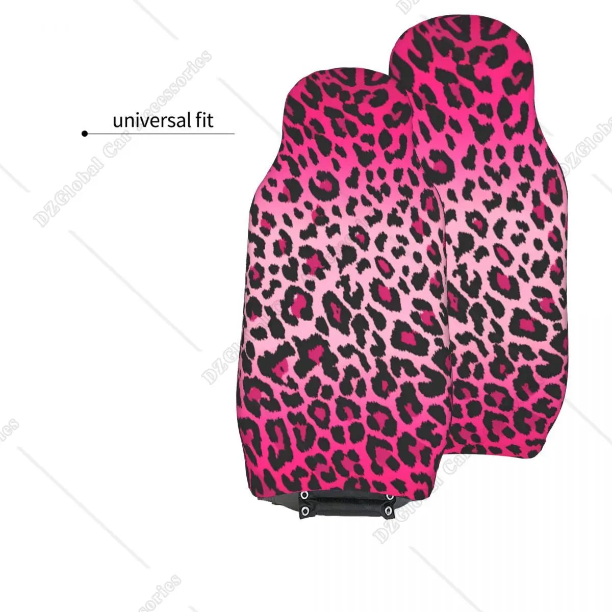 Pink Leopard Print Car Seat Covers Set 2 Pcs Auto Interior Car Accessories Protetors Car Mat Covers Vehicle