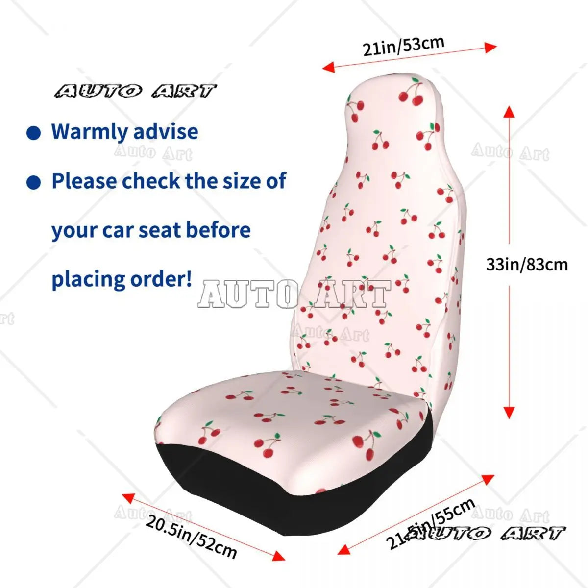 Pink Cherry Fruit Cute Fashion Universal Car Seat Cover Protector Interior Accessories Travel Car Seat Mat Polyester Fishing