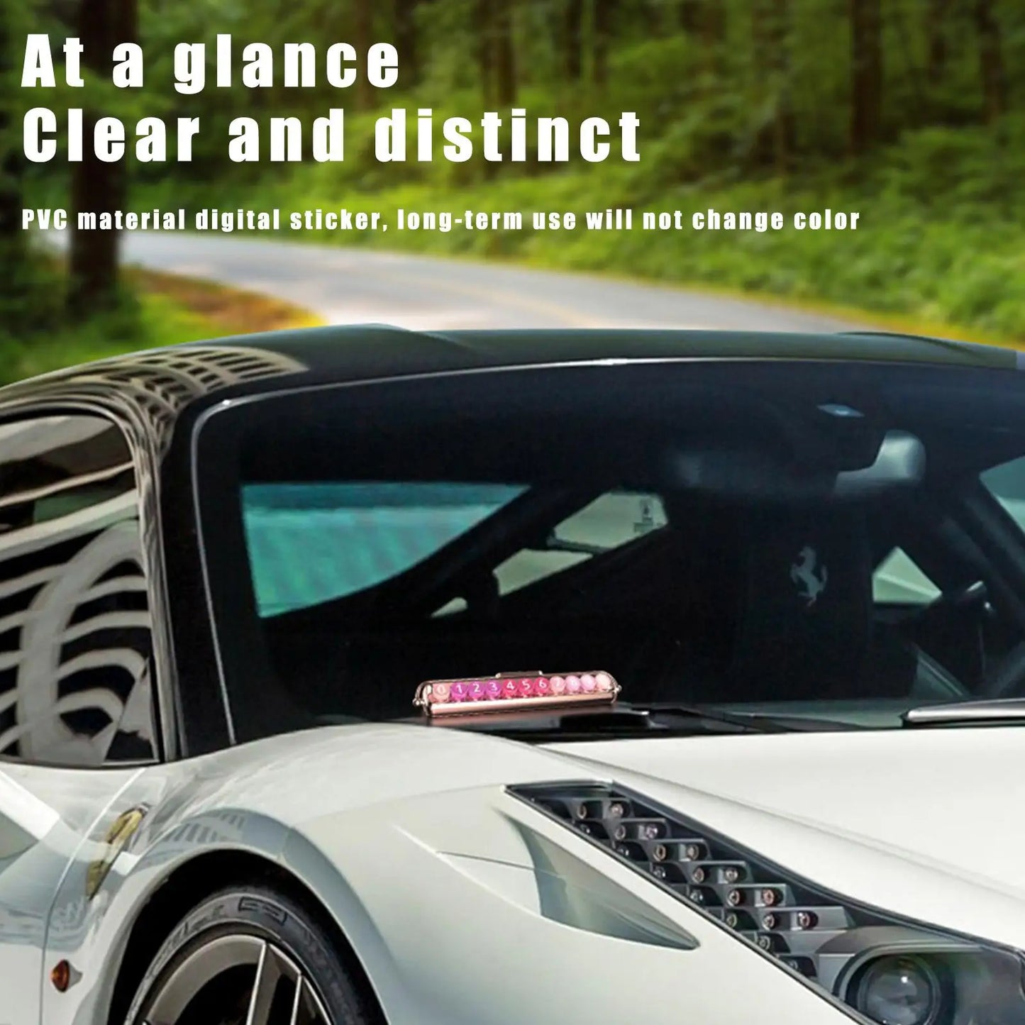 Car Moving Telephone Number Plate Interior Decor Pink Ornament Auto Concealed Luminous Rotate Temporary Parking Card Accessories