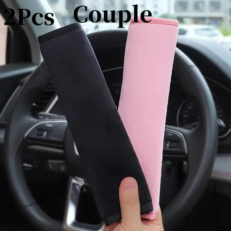 1/2Pcs Universal Comfortable Seat Belt Cover Adjustable Plush Car Safety Belt Cute Pink Car Accessories Car Accessories Interior