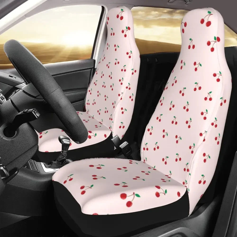 Pink Cherry Fruit Cute Fashion Universal Car Seat Cover Protector Interior Accessories Travel Car Seat Mat Polyester Fishing