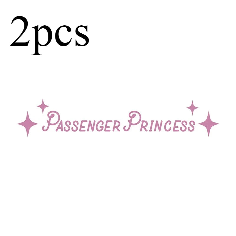2PC Auto Interior Accessories Creative Passenger Princess Mirror Car Decal Cute Car Vinyl Funny Art Sticker Decals Decoration