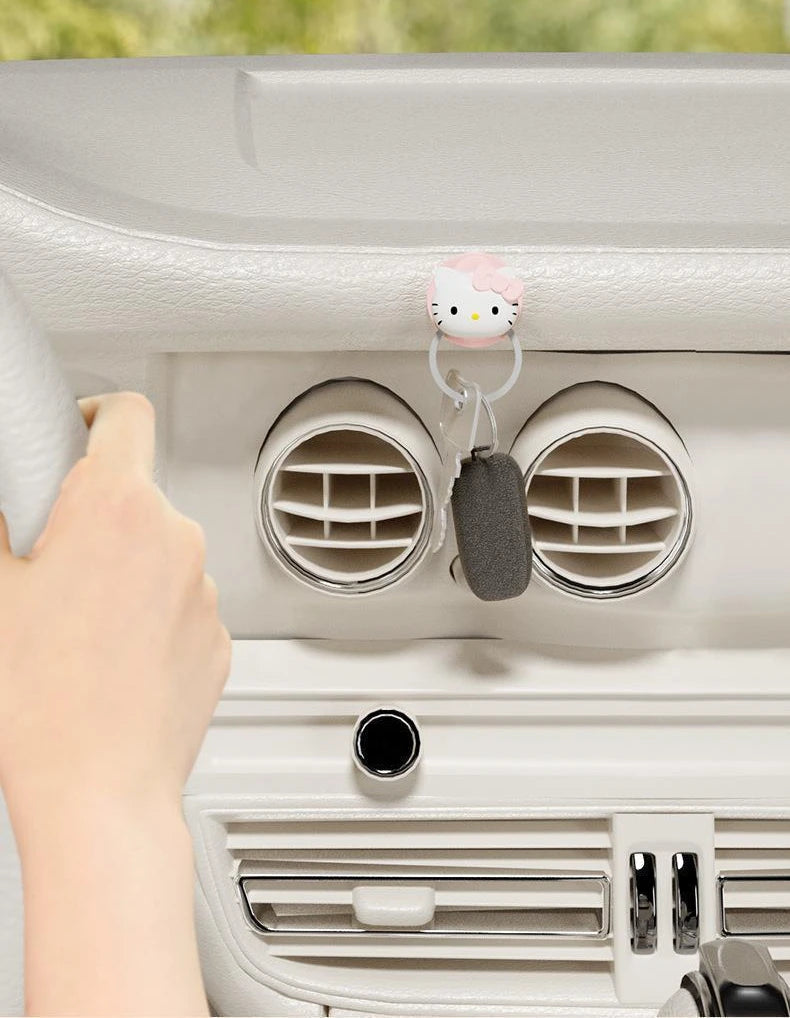Sanrio Car Hooks Hello Kitty Cartoon Bicycle Holder Cute Car Interior Accessories Multifunction Masks Keys Organizer Hangers