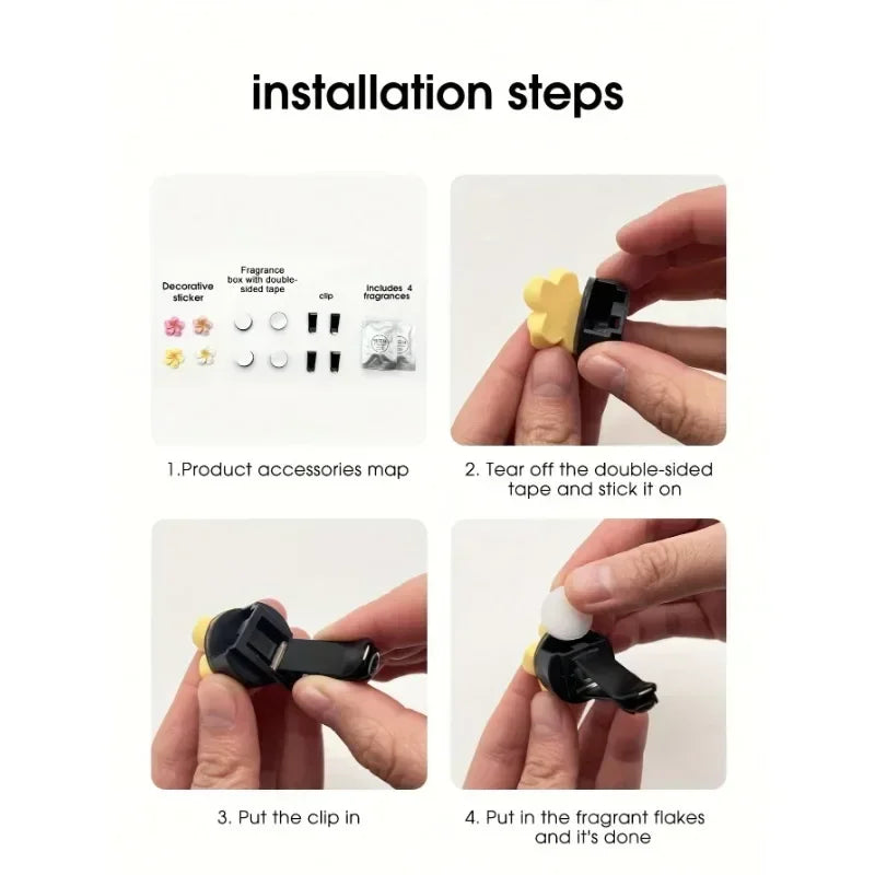Car Air Conditioning Outlet Perfume Decoration Clip Flower Shape Ornament Car Decoration Accessories   accesorios para auto
