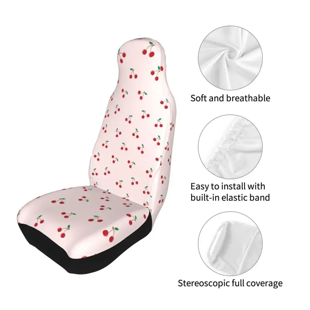 Pink Cherry Fruit Cute Fashion Universal Car Seat Cover Protector Interior Accessories Travel Car Seat Mat Polyester Fishing