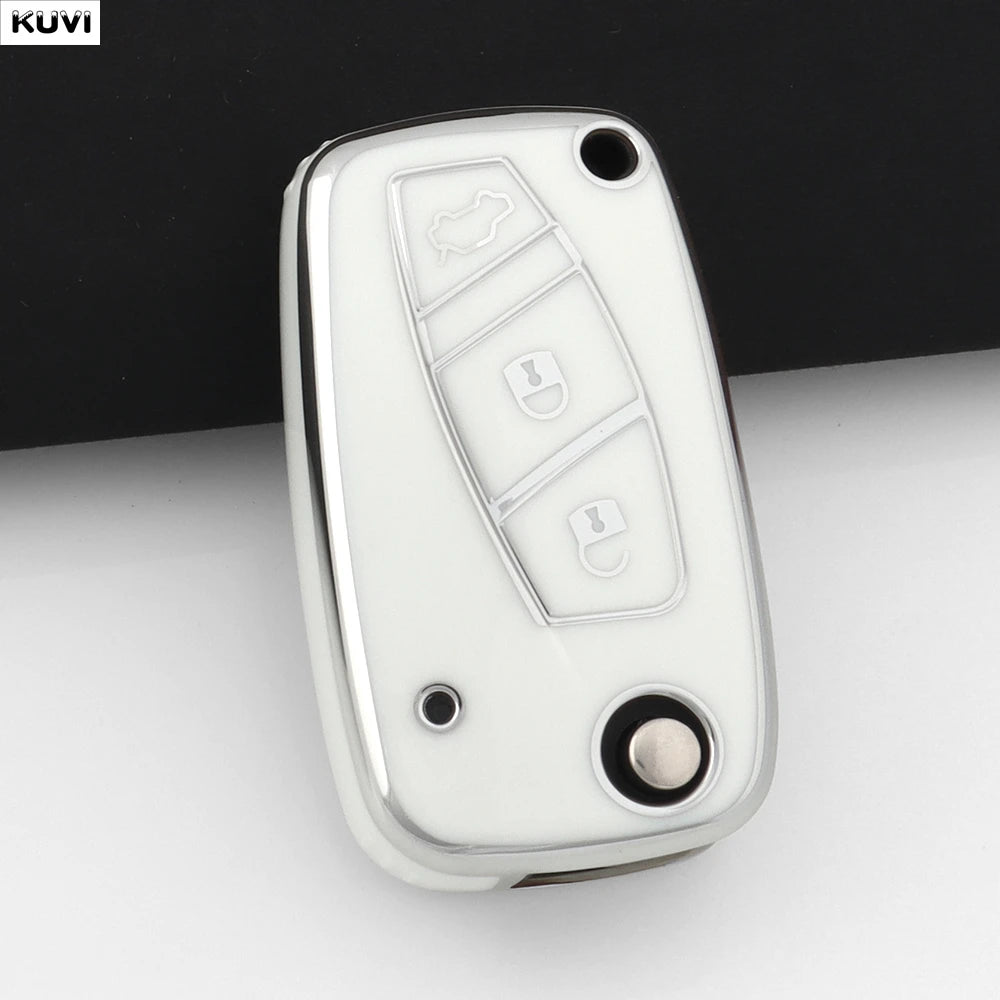 NEW Pink TPU Car Key Case Cover For FIAT 500 Panda Idea Stilo Ducato Punto Bravo Grande Minibus Doblo Protected Fob Accessories